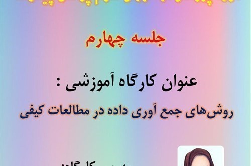 عنوان کارگاه آموزشی :  روش‌های جمع آوری داده در مطالعات کیفی( جلسه چهارم)- مورخ 31/6/1400- 65 نفر